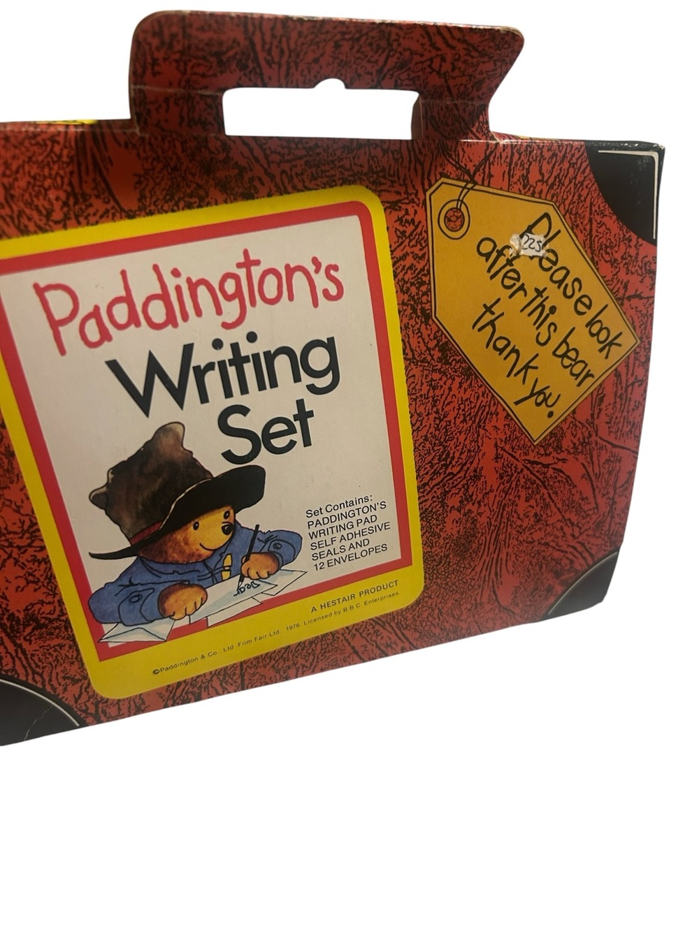 Rare Vintage Paddington's writing set with paper suitcase collectible 1976